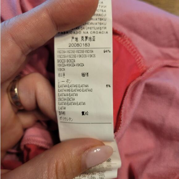 United Colors of Benetton Cotton Sleeveless V‑Neck Top Pink/Stripes, Size XS NWT - Picture 9 of 10